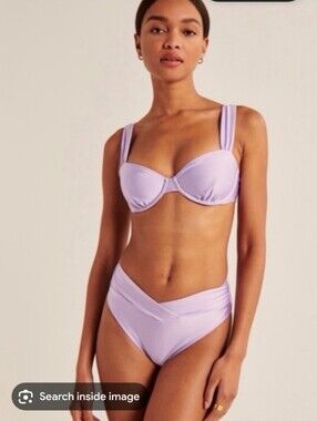 NEW Abercrombie Curve Love bikini Metallic Light Purple Size Medium M